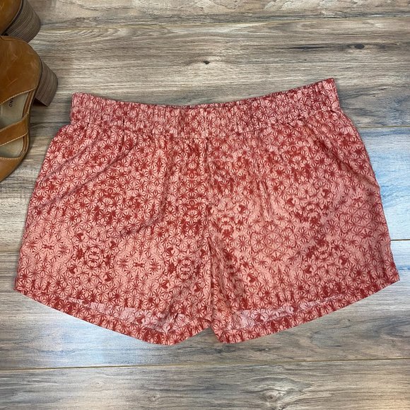 PrAna Pattern Pull on Shorts Women's‎ XL Color Coral - Picture 1 of 6